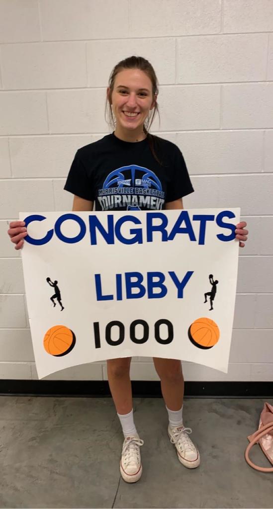 Congrats to Morrisville Seniri guard Libby Painter on scoring her 1000th  point in a win over Dadeville tonight. 