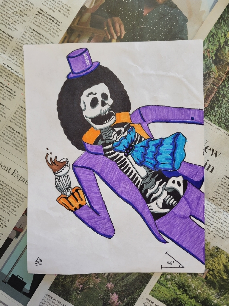 Mr. Stokes drew inspiration from one of his favorite shows for this study in cartoon perspective